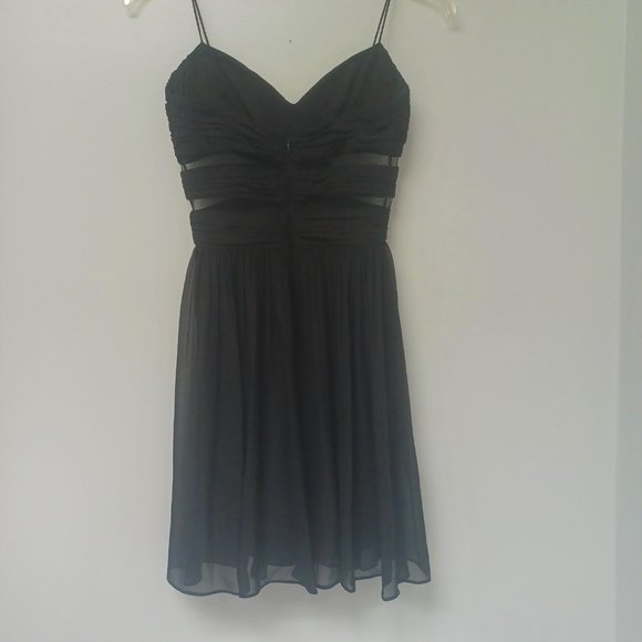 Adrianna Papell Hailey Logan Black Chiffon Cocktail/Prom Dress, Size 1/2 - Picture 3 of 7